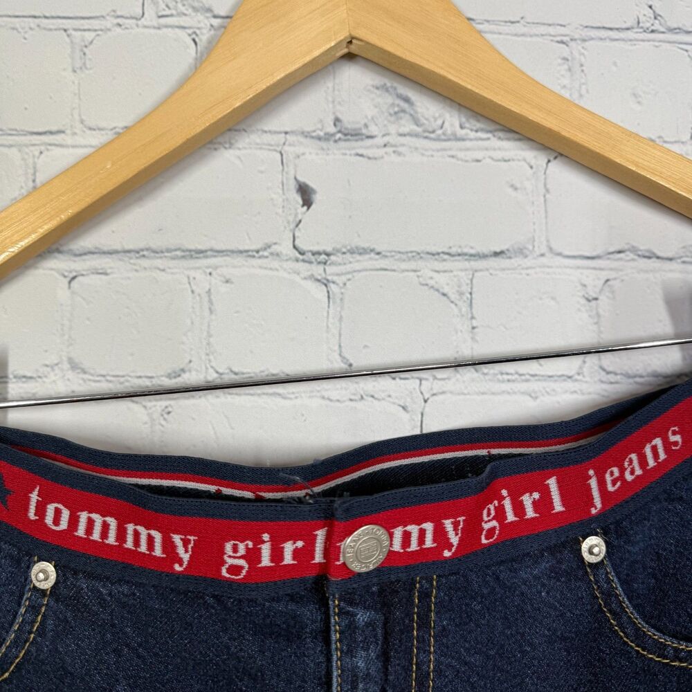 Vintage Tommy Hilfiger Girl Micro Skirt Size 11 Y2K Low Rise Denim 90s Style - Picture 11 of 14